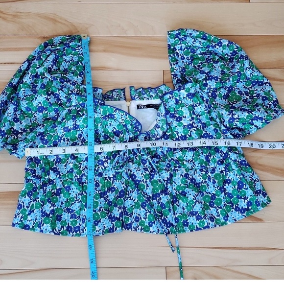 Zara floral crop top NWT - Size L - Picture 8 of 8
